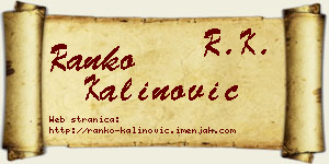 Ranko Kalinović vizit kartica
